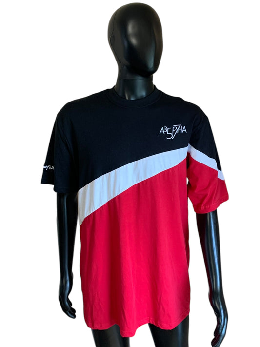 Alpha Tri Color Tee Red/Black/White