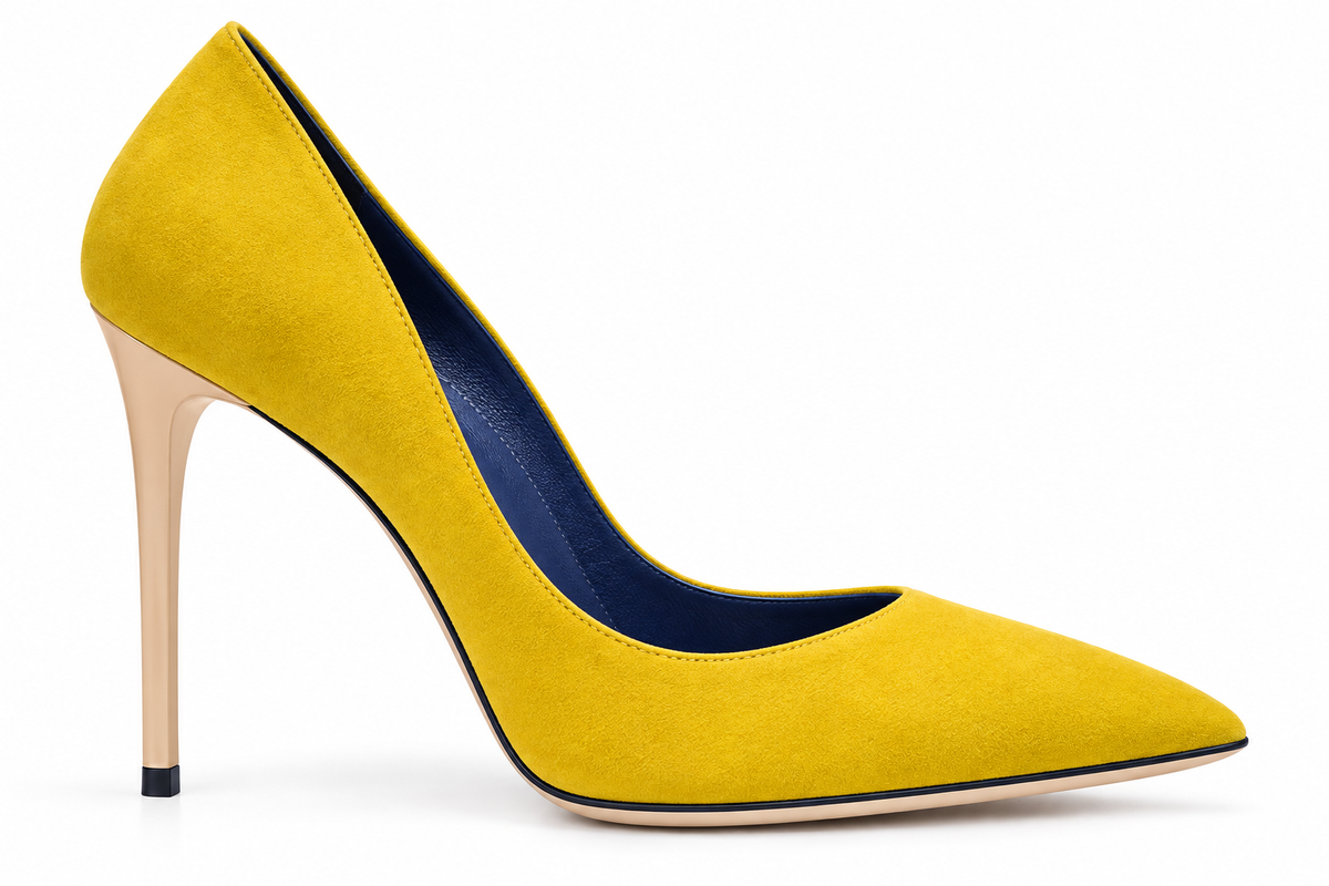 Mustard seed  suede pump