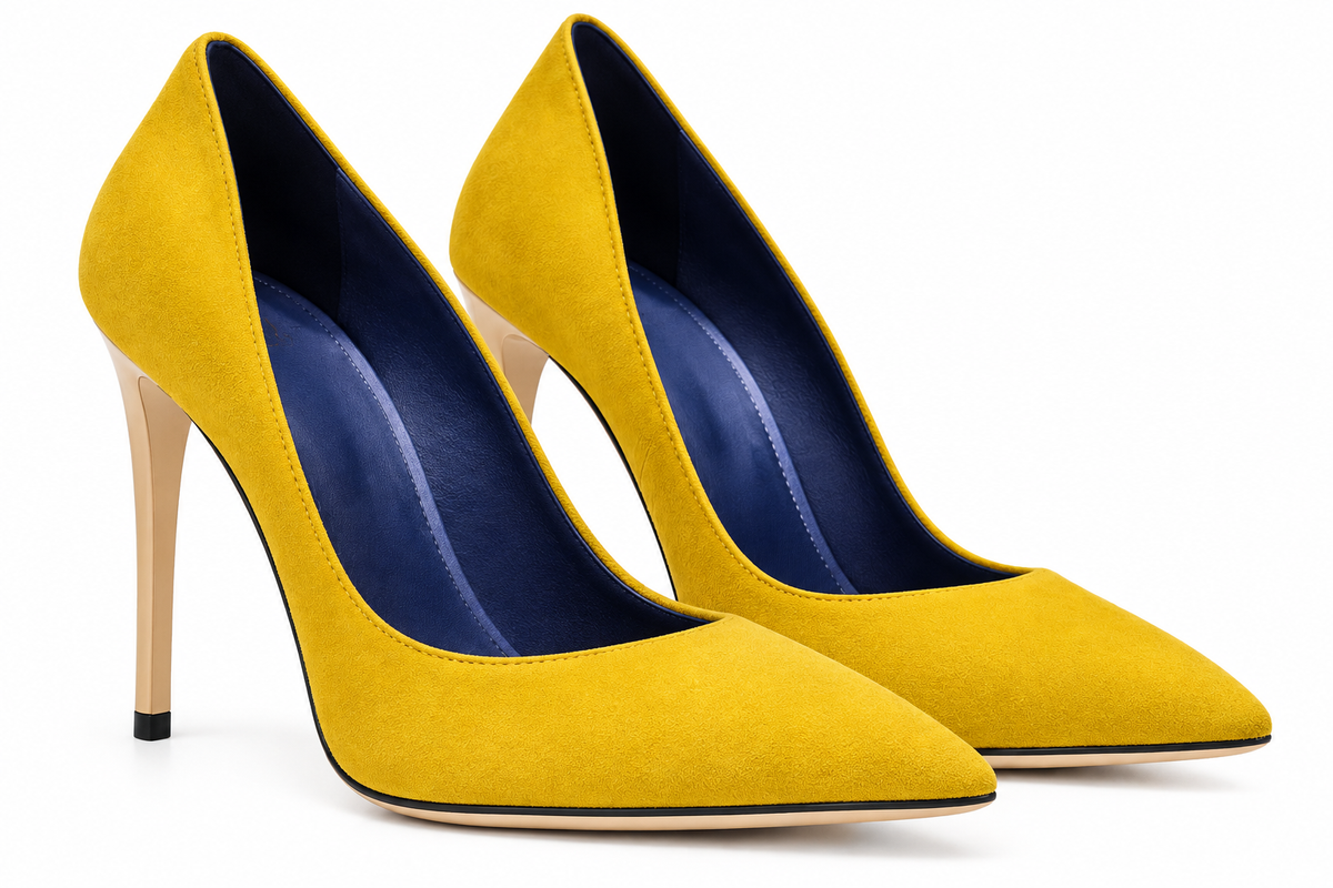 Mustard seed  suede pump