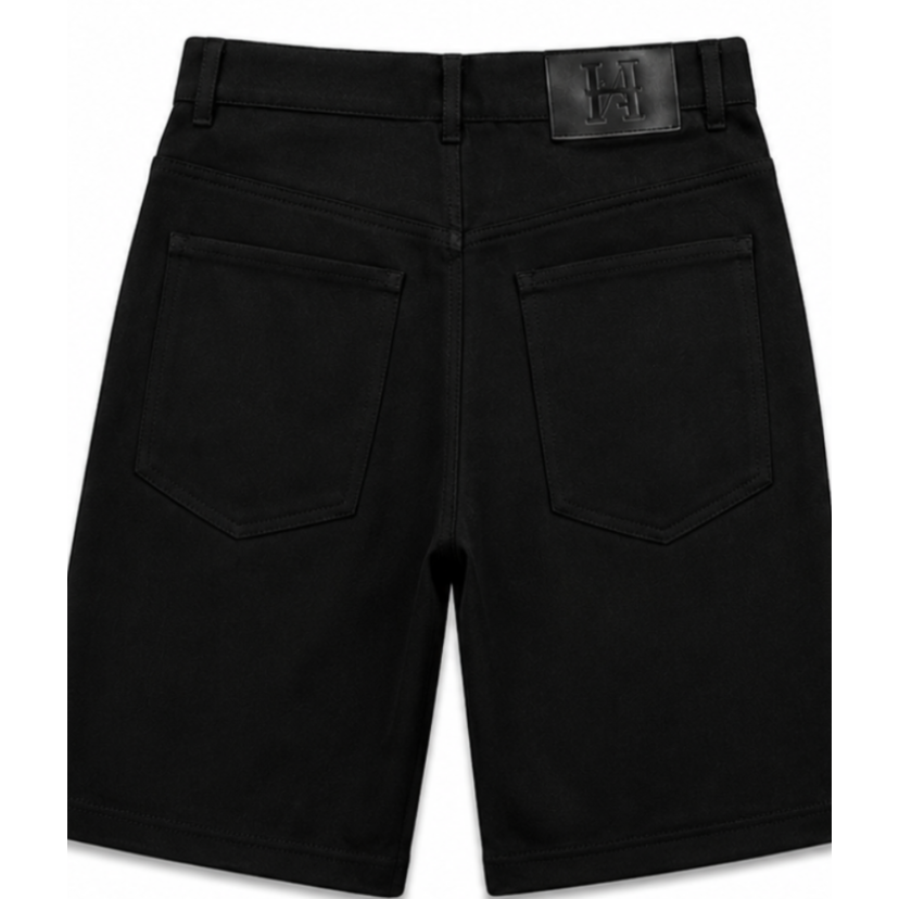5 Stones Leather Patchwork Denim shorts