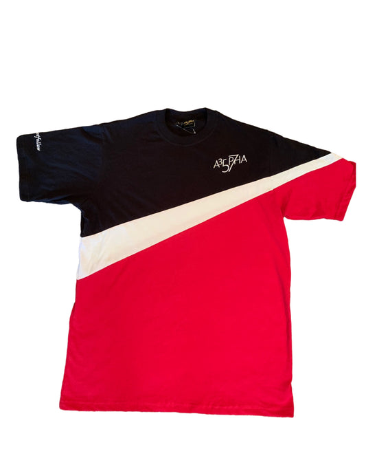 Alpha Tri Color Tee Red/Black/White